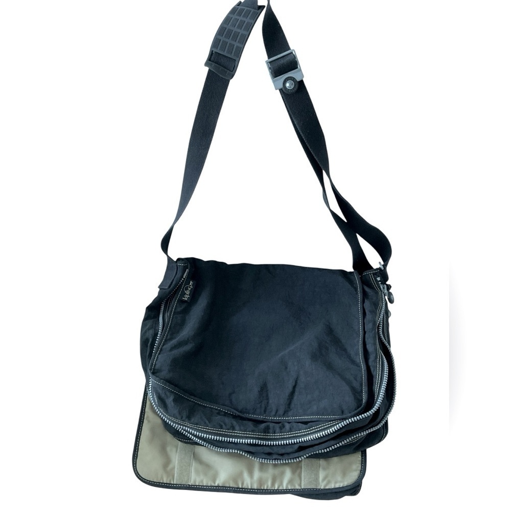Kipling Black Nylon Expandable Laptop Messenger Bag Large - Picture 2 of 15